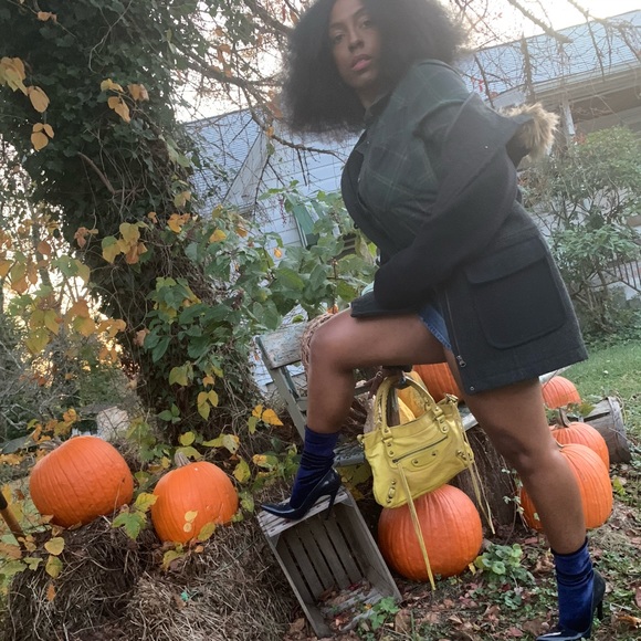 Wool blend color block coat - Picture 3 of 7